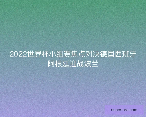 2022世界杯小组赛焦点对决德国西班牙阿根廷迎战波兰